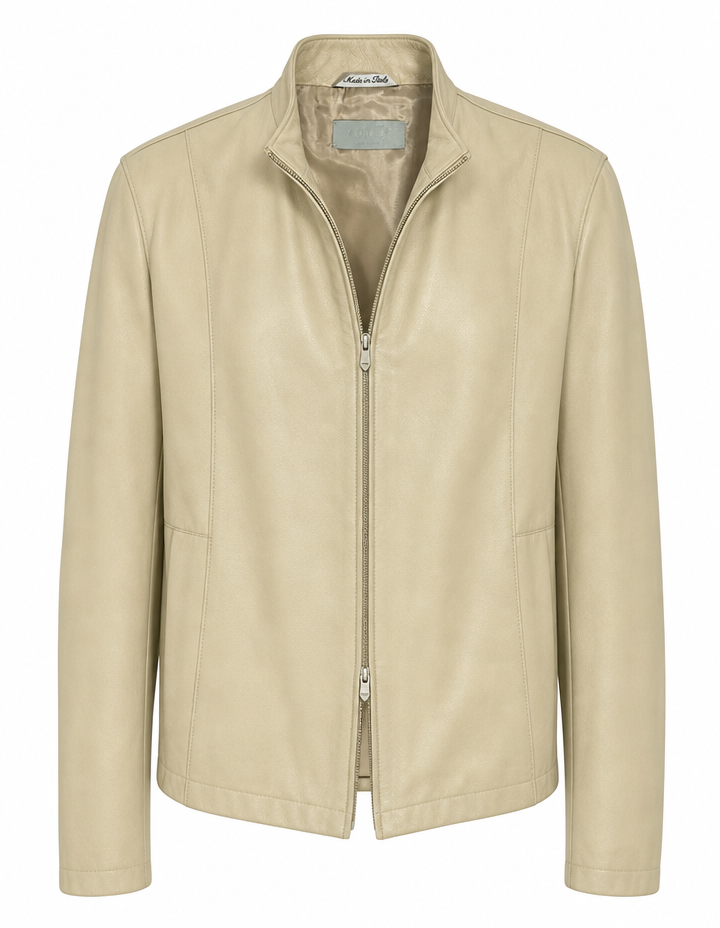 ZIP-UP LEATHER JACKET