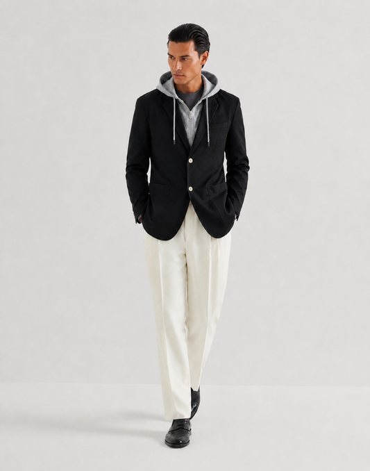 BLAZER À PLASTRON EN SEA ISLAND COTTON