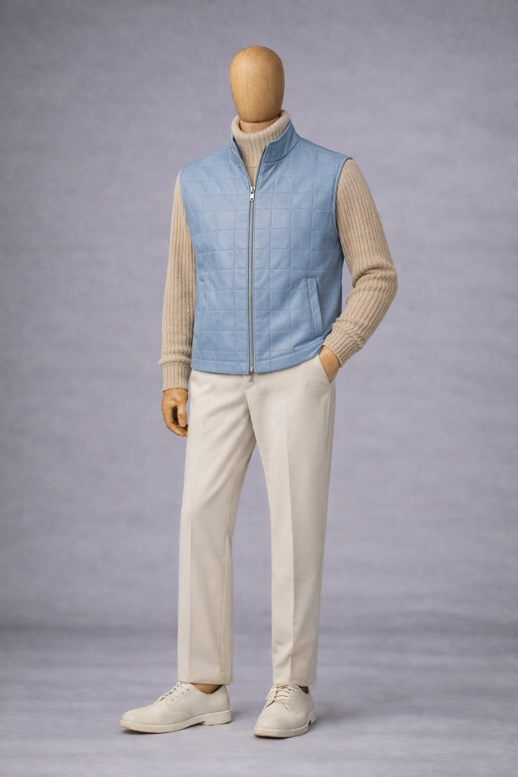 GILET ZIPPÉ EN CUIR