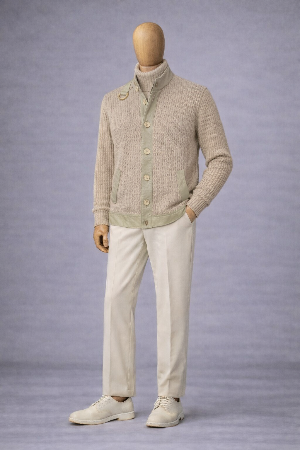 CARDIGAN DÉTAILS CUIR