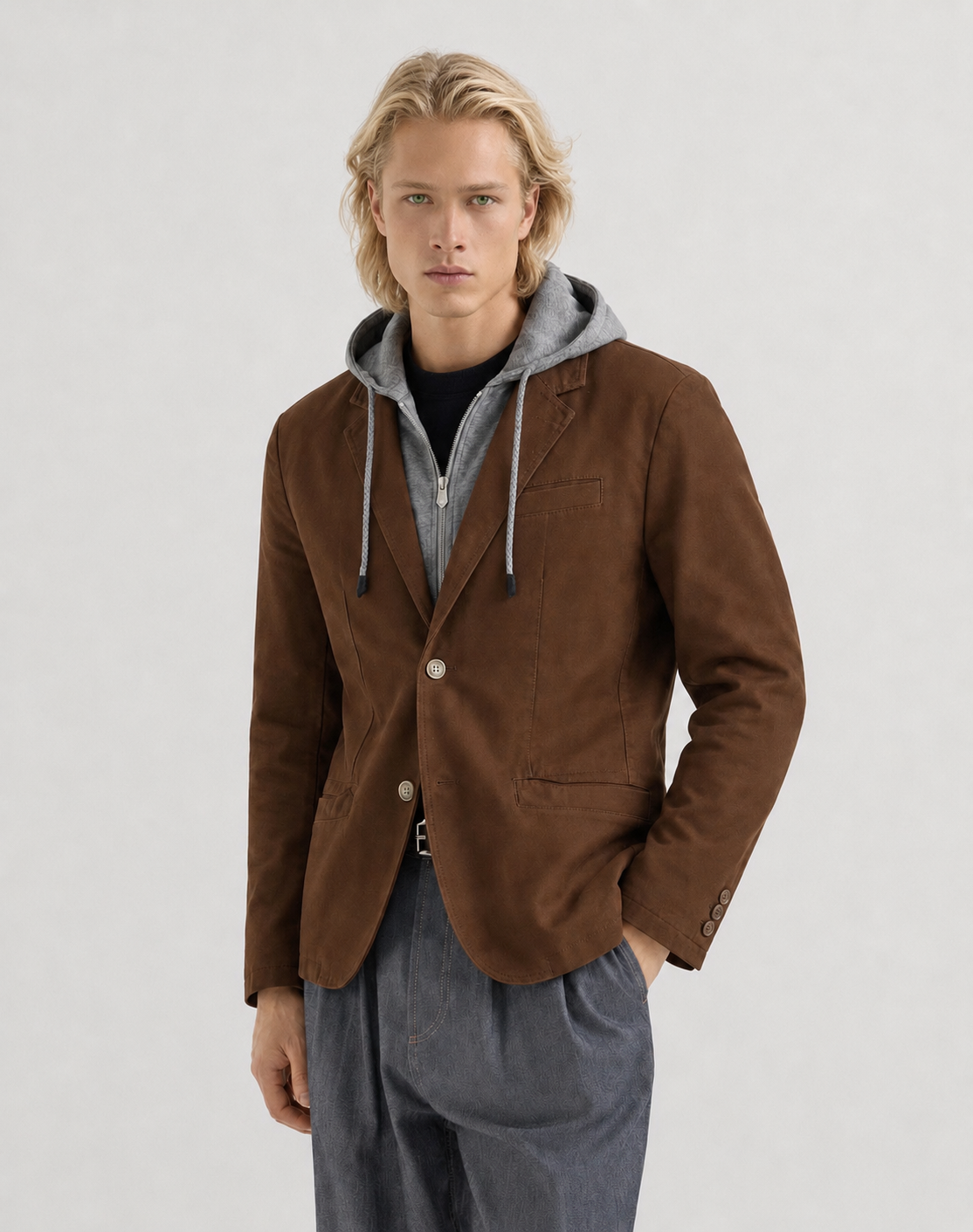 BLAZER À PLASTRON EN SEA ISLAND COTTON