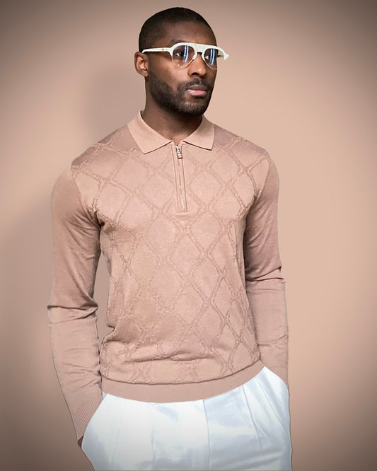 POLO ZIPPE EN MAILLE