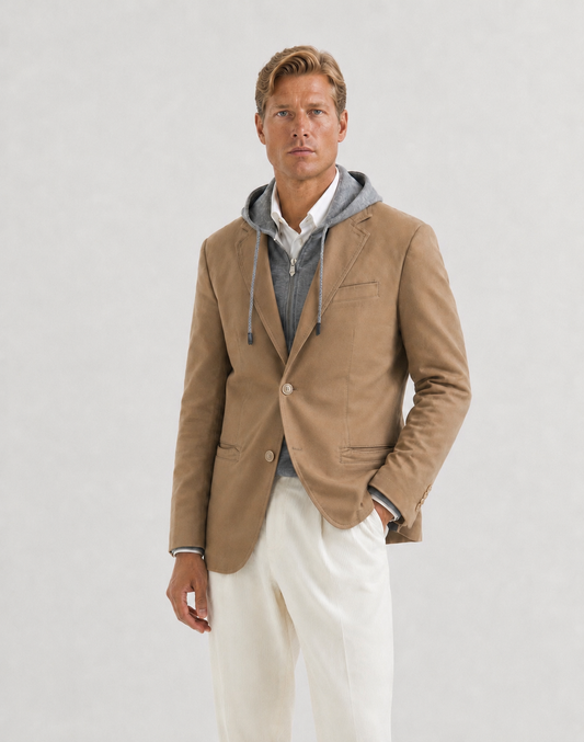 BLAZER À PLASTRON EN SEA ISLAND COTTON