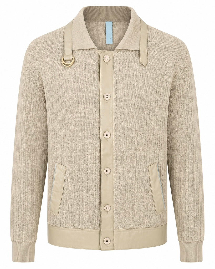 CARDIGAN DÉTAILS CUIR