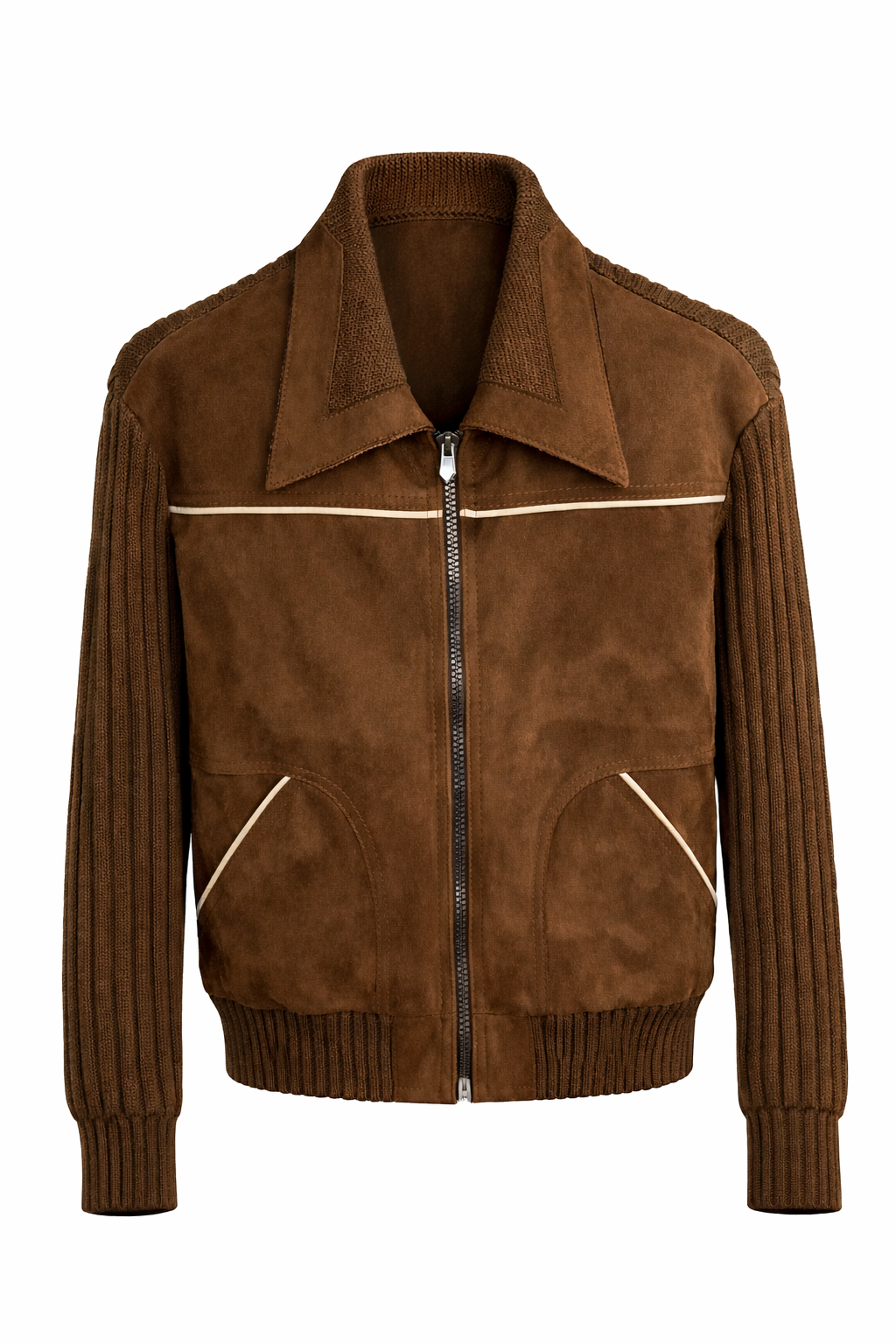 BLOUSON ZIPPÉ DÉTAILS CUIR