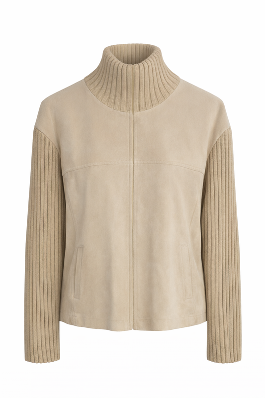 BLOUSON ZIPPÉ DÉTAILS CUIR