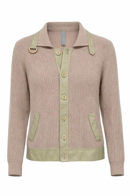 CARDIGAN DÉTAILS CUIR