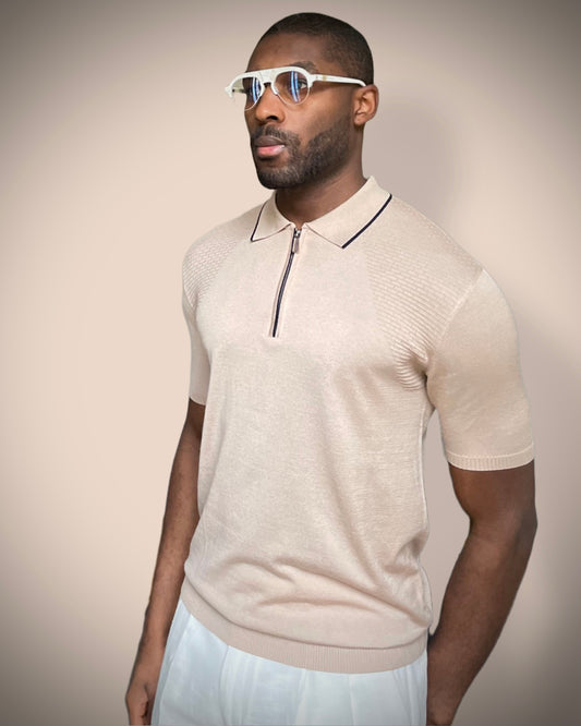 POLO ZIPPE EN MAILLE