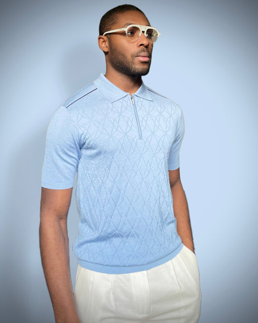 POLO ZIPPE EN MAILLE